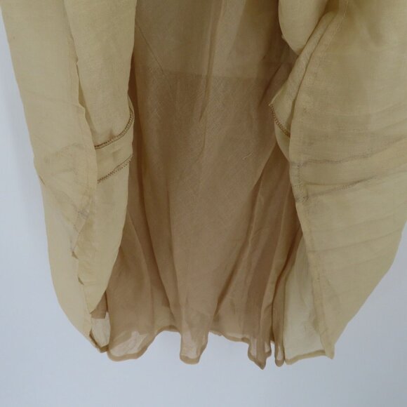 Raven + Lily Womens Small Beige Black Embroidered Cutout Back Short Sleeve Dress - Picture 5 of 12